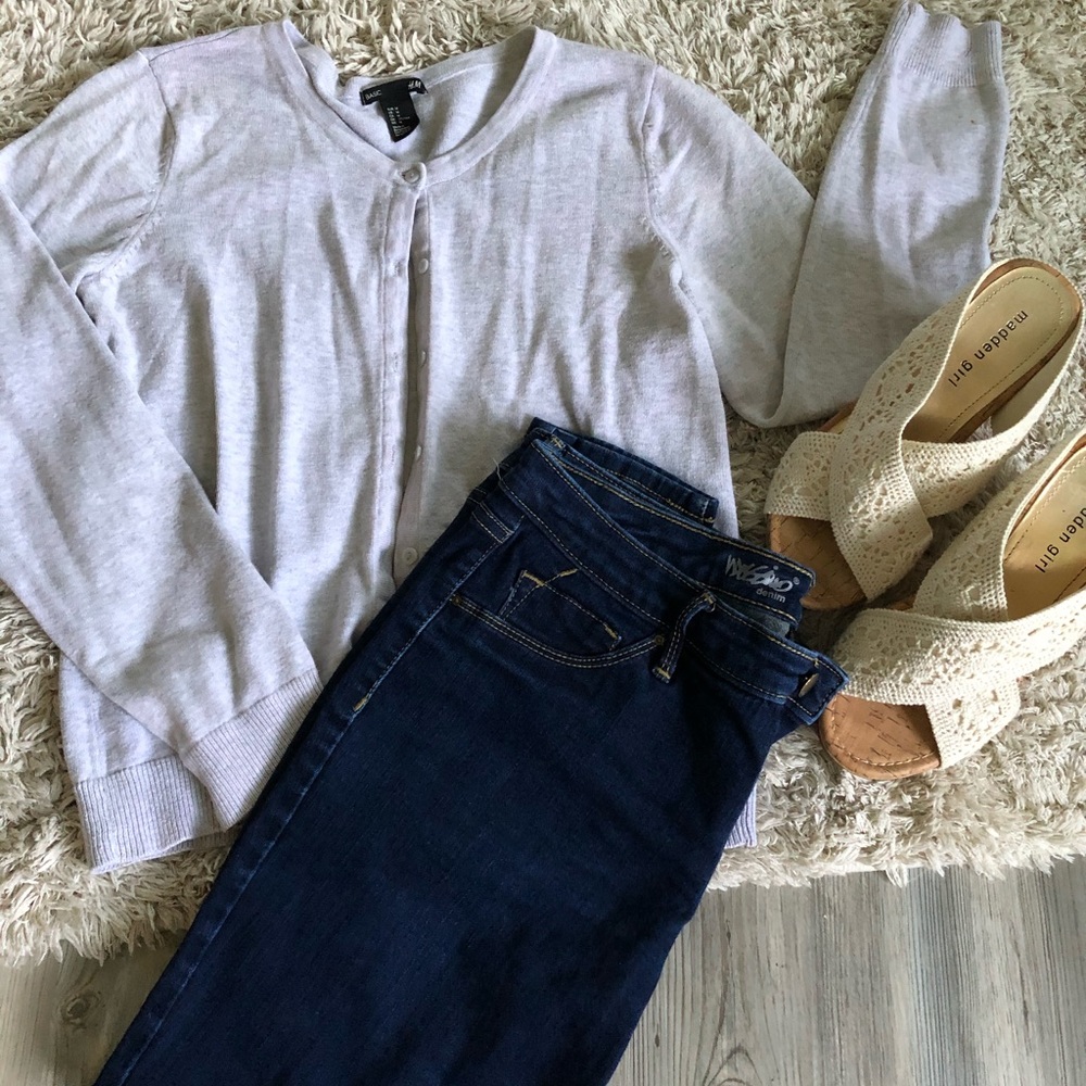 Gray button up cardigan